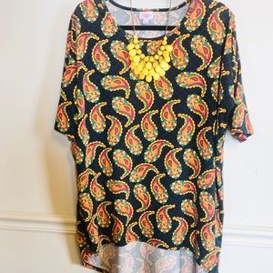 LuLaRoe Irma Top - Black & Paisley